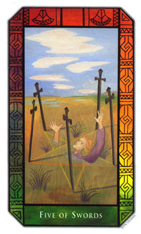 ʷʫ - Kalevala Tarot -  - Five Of Swords