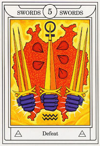 ƽ - Golden Dawn Magical Tarot -  - Five Of Swords