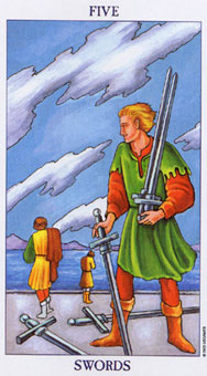 ΰ - Radiant Rider-Waite Tarot -  - Five Of Swords