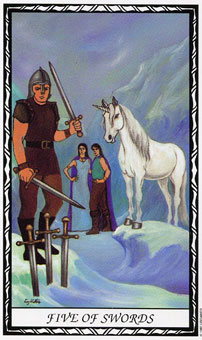  - Unicorn Tarot -  - Five Of Swords