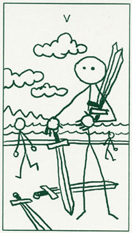  - Stick Figure Tarot -  - Five Of Swords