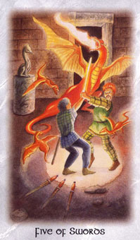  - The Celtic Dragon Tarot -  - Five Of Swords