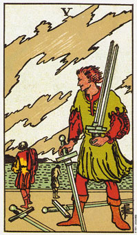 ԭʼΰ - Original Rider-Waite Tarot -  - Five Of Swords