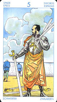 ʥ׳ΰ - Universal Waite Tarot -  - Five Of Swords