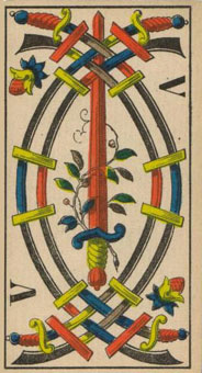 1JJʿ1870 - 1JJ Swiss Tarot 1870 -  - Five Of Swords