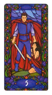  - Art Nouveau Tarot -  - Five Of Swords