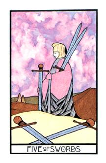 ̫ʱ - Aquarian Tarot -  - Five Of Swords