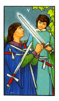 ŵ - Connolly Tarot -  - Five Of Swords