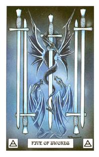  - Dragon Tarot -  - Five Of Swords