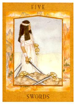 Ů - Goddess Tarot -  - Five Of Swords