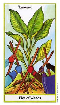 ҩ - Herbal Tarot - Ȩ - Five Of Wands