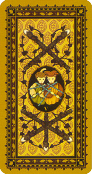 è - Medieval Cat Tarot - Ȩ - Five Of Wands