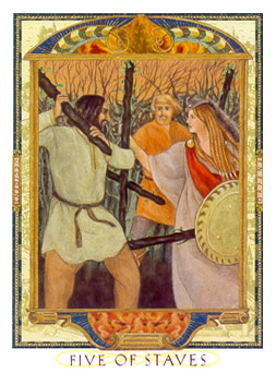  - Lovers Path Tarot - Ȩ - Five Of Wands