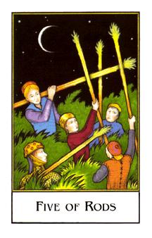  - Palladini Tarot - Ȩ - Five Of Wands