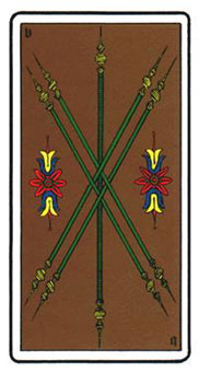 ˹ - Oswald Wirth Tarot - Ȩ - Five Of Wands