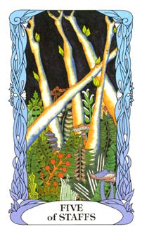 ¹⻨԰ - Moon Garden Tarot - Ȩ - Five Of Wands