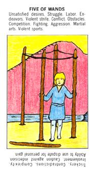 ѧ - Starter Tarot - Ȩ - Five Of Wands