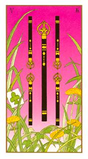  - Ukiyoe Tarot - Ȩ - Five Of Wands