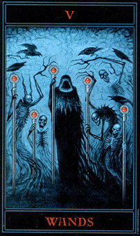  - The Gothic Tarot - Ȩ - Five Of Wands