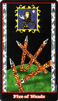 Ѫ - Vampire Tarot - Ȩ - Five Of Wands