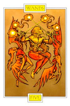  - Winged Spirit Tarot - Ȩ - Five Of Wands