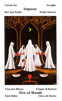 Űֿ - Barbara Walker Tarot - Ȩ - Five Of Wands