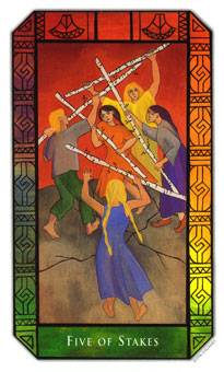 ʷʫ - Kalevala Tarot - Ȩ - Five Of Wands