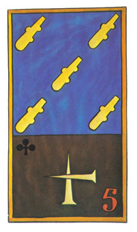 岼˹ - Papus Tarots - Ȩ - Five Of Wands