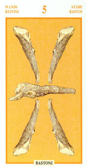 ƽ - Tarots Of The Golden Dawnt - Ȩ - Five Of Wands