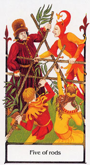 ž - Tarot Of The Old Path - Ȩ - Five Of Wands