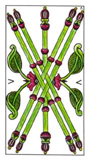  - Classic Tarot - Ȩ - Five Of Wands