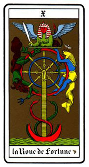 ˹ - Oswald Wirth Tarot - ֮ - Wheel Of Fortune