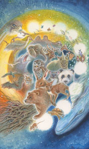 Ԥ - The Animals Divine Tarot - ֮ - Wheel Of Fortune