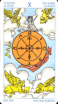 ʥ׳ΰ - Universal Waite Tarot - ֮ - Wheel Of Fortune