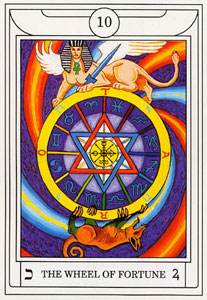 ƽ - Golden Dawn Magical Tarot - ֮ - Wheel Of Fortune