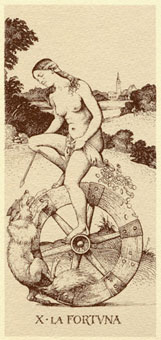 Ŷ - Durer Tarot - ֮ - Wheel Of Fortune