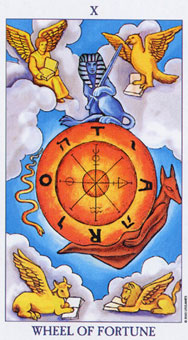 ΰ - Radiant Rider-Waite Tarot - ֮ - Wheel Of Fortune