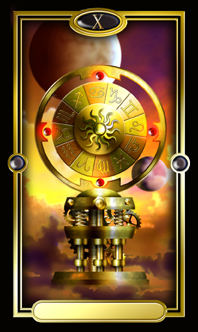 Ѥ - Gilded Tarot - ֮ - Wheel Of Fortune