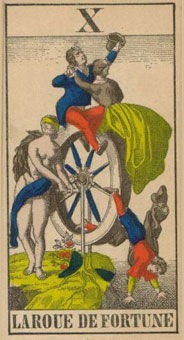 1JJʿ1870 - 1JJ Swiss Tarot 1870 - ֮ - Wheel Of Fortune