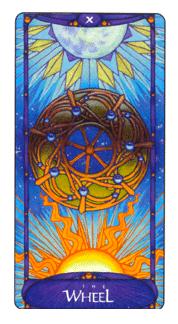  - Art Nouveau Tarot - ֮ - Wheel Of Fortune