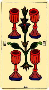  - Marseilles Tarot - ʥ - Four Of Cups