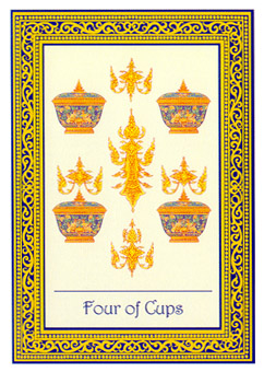 ̩ʼ - Royal Thai Tarot - ʥ - Four Of Cups