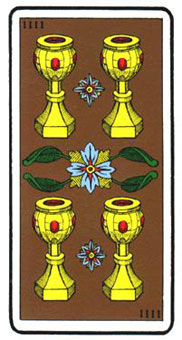 ˹ - Oswald Wirth Tarot - ʥ - Four Of Cups