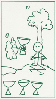  - Stick Figure Tarot - ʥ - Four Of Cups