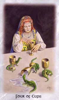  - The Celtic Dragon Tarot - ʥ - Four Of Cups