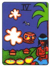  - African Tarot - ʥ - Four Of Cups