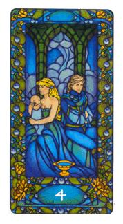  - Art Nouveau Tarot - ʥ - Four Of Cups