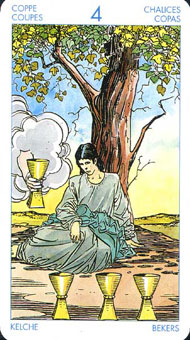 ʥ׳ΰ - Universal Waite Tarot - ʥ - Four Of Cups