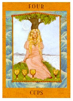 Ů - Goddess Tarot - ʥ - Four Of Cups