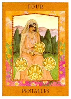 Ů - Goddess Tarot - Ǯ - Four Of Pentacles